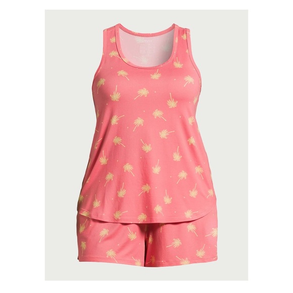 Joyspun Women's Print Tank Top and Shorts Pajama Set, color: Coral bell - Picture 2 of 6
